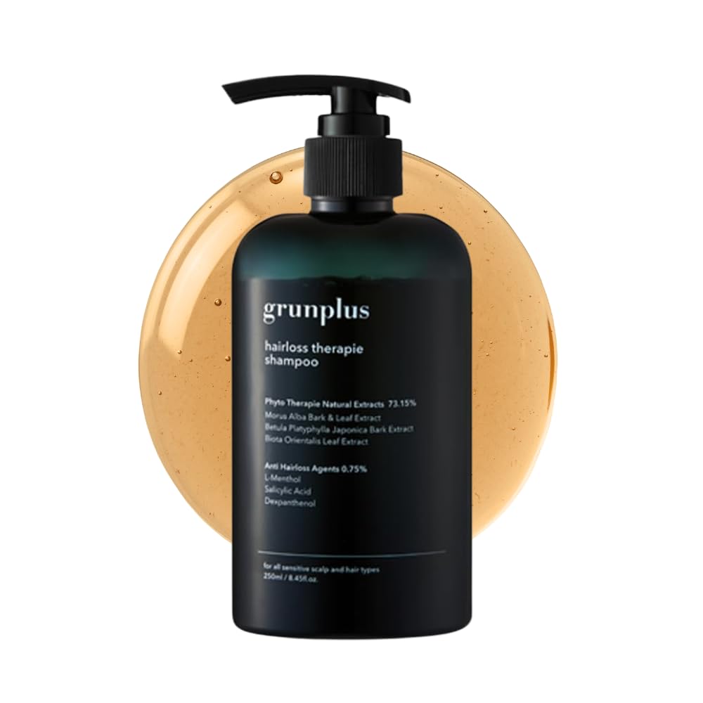 Grunplus Hair Growth Shampoo bottle front for thinning hair.