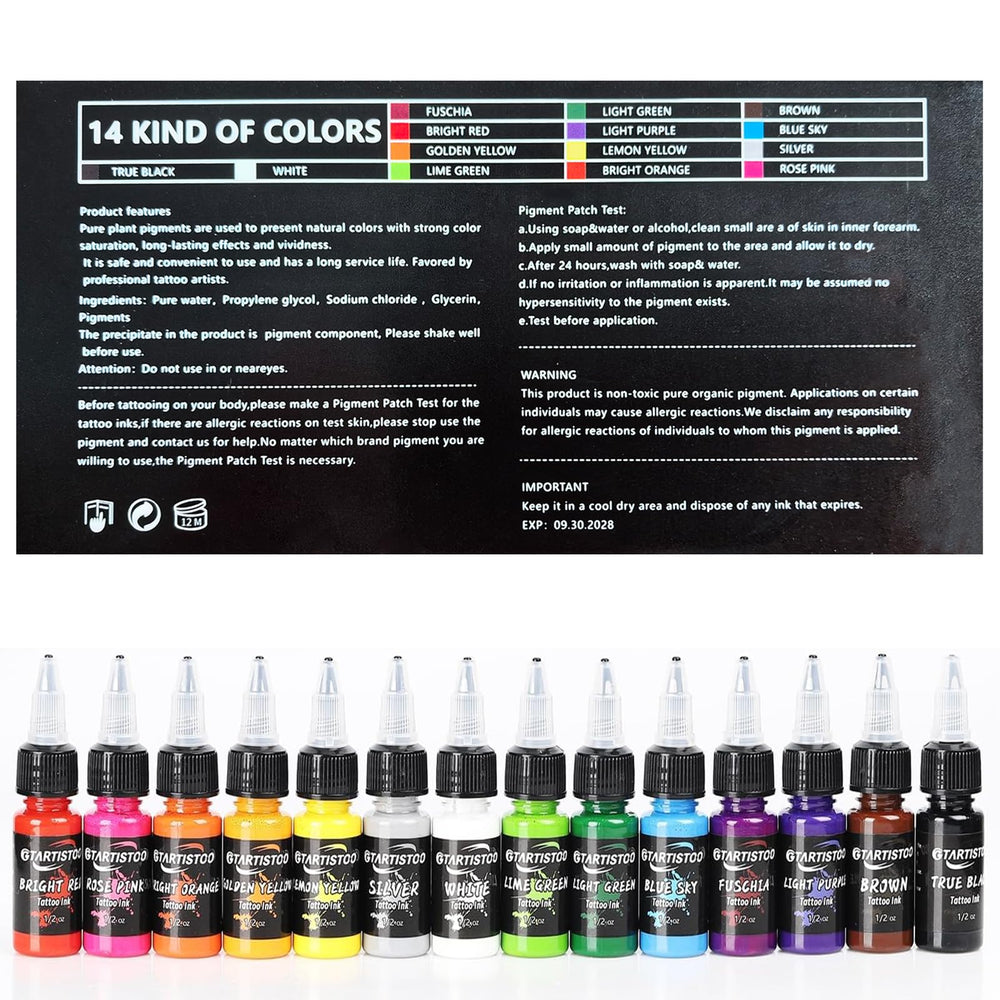 GTARTISTOO professional ink set ready for studio deployment and client variety.