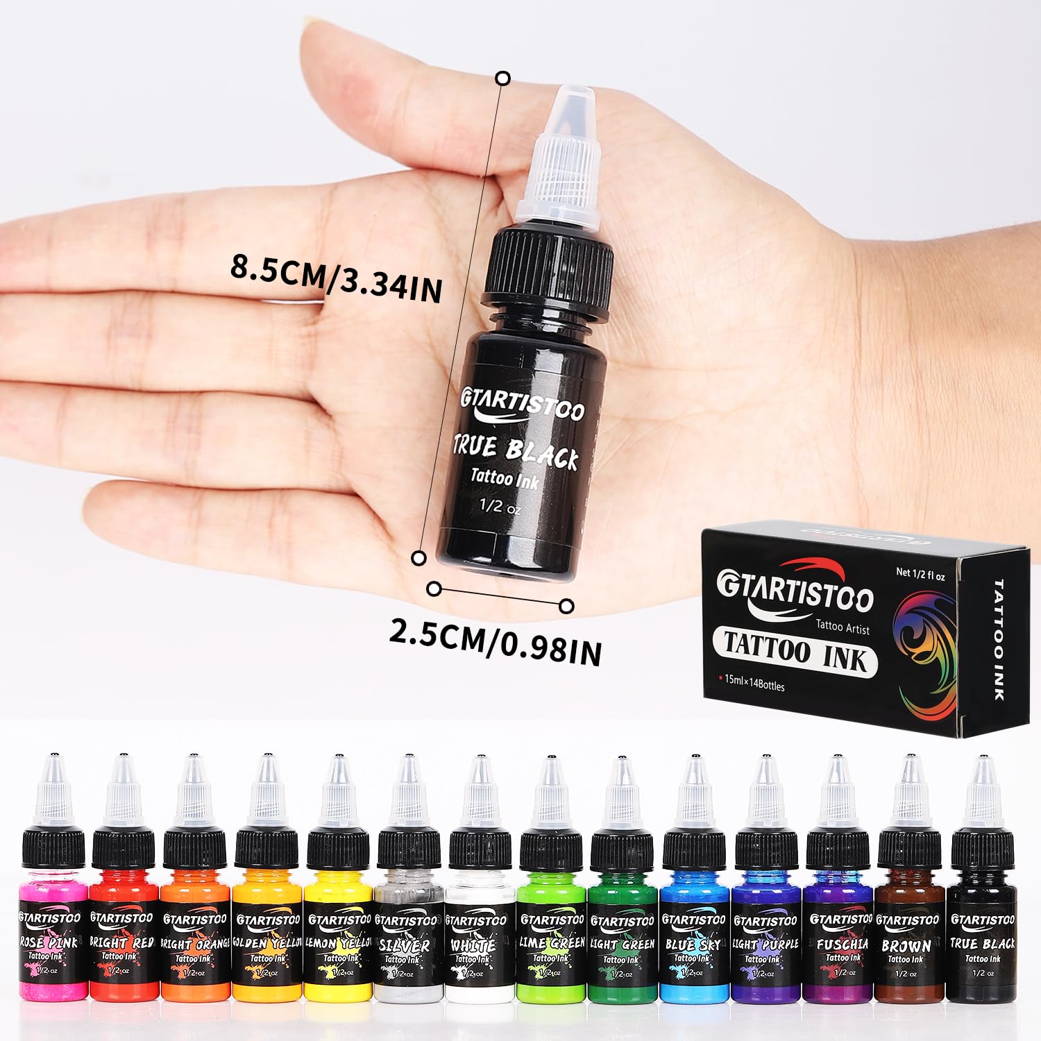 GTARTISTOO 14-color set enables quick color mixing and studio versatility.