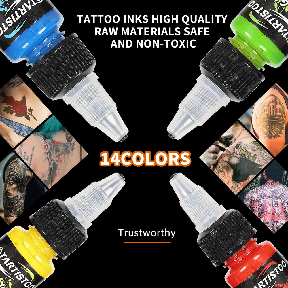 GTARTISTOO professional inks in PET packaging for easy storage and reuse.