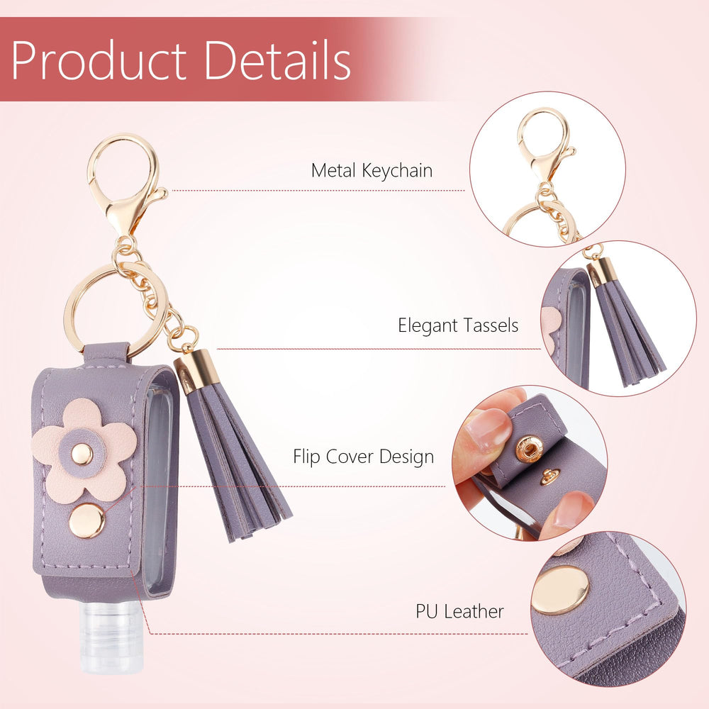 GTILE hand sanitizer keychain purple holster with colorful tassel
