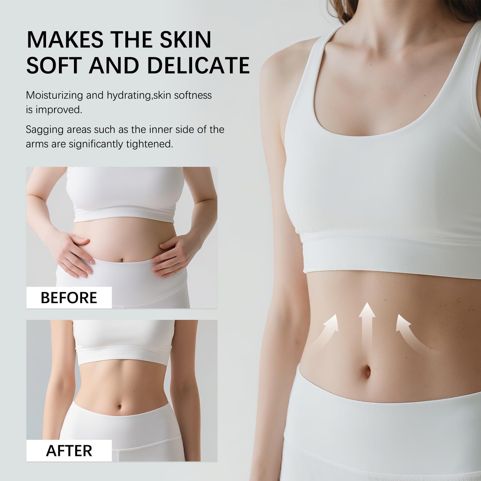 GTVOSY Champagne Lift Creme applied to the arm for firmer feel.