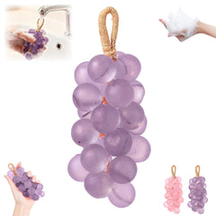Gtyuoo grape soap on a rope cluster display for shower use