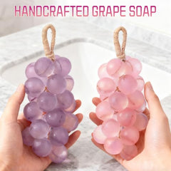 Gtyuoo handmade grape soap on a rope highlighting craft details