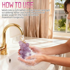 Gtyuoo soap on a rope in a tidy bathroom setting