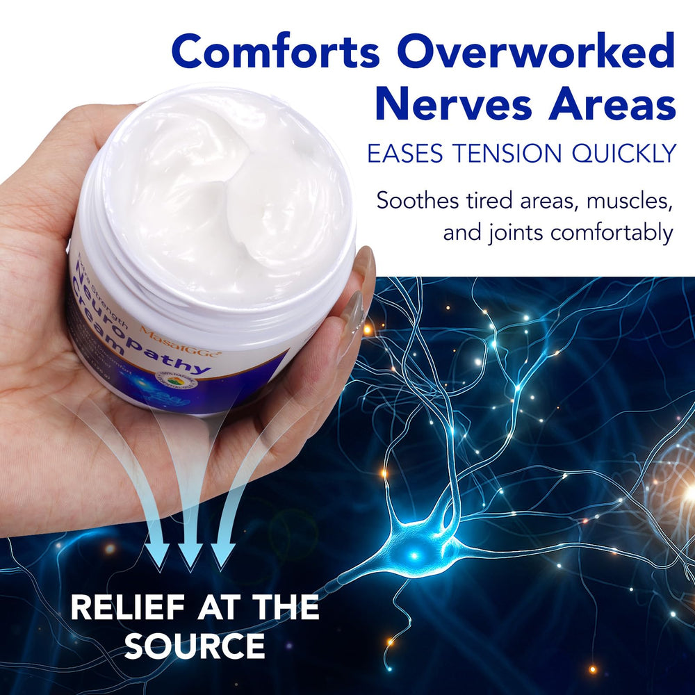 GTZSXNP Neuropathy Cream jar with aloe vera ingredients card.