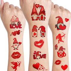 GUAACCB 12 sheet valentines tattoo pack for party favors and photo worthy looks