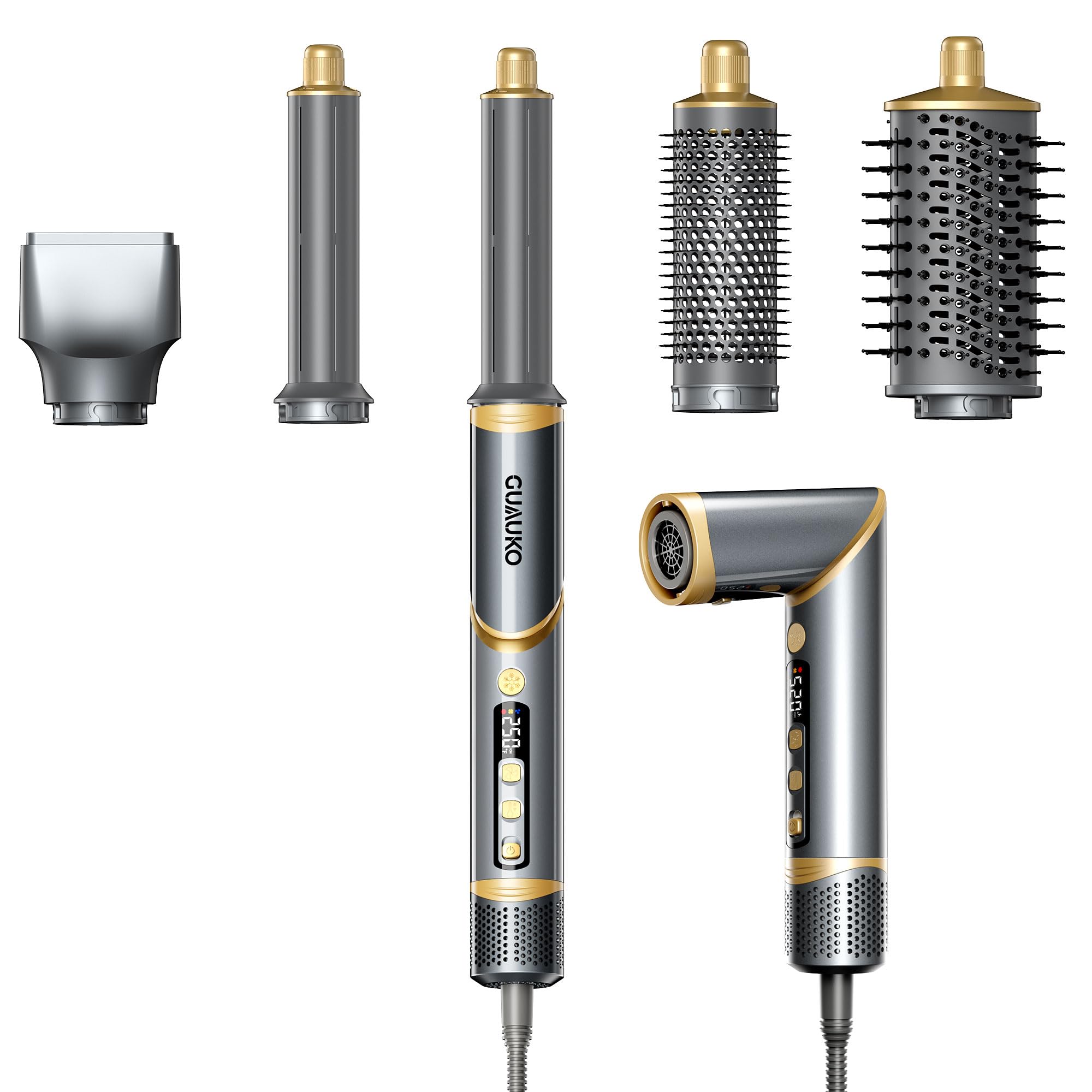 guauko Auto Wrap Air Hair Styler front view showing compact design for fast drying