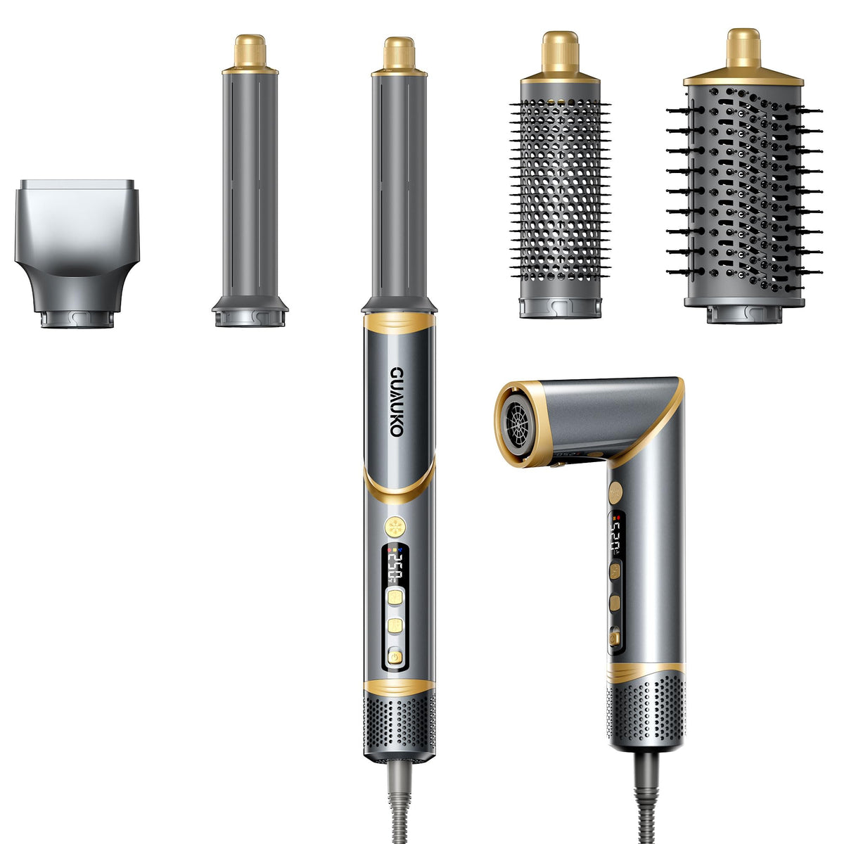 guauko Auto Wrap Air Hair Styler front view showing compact design for fast drying