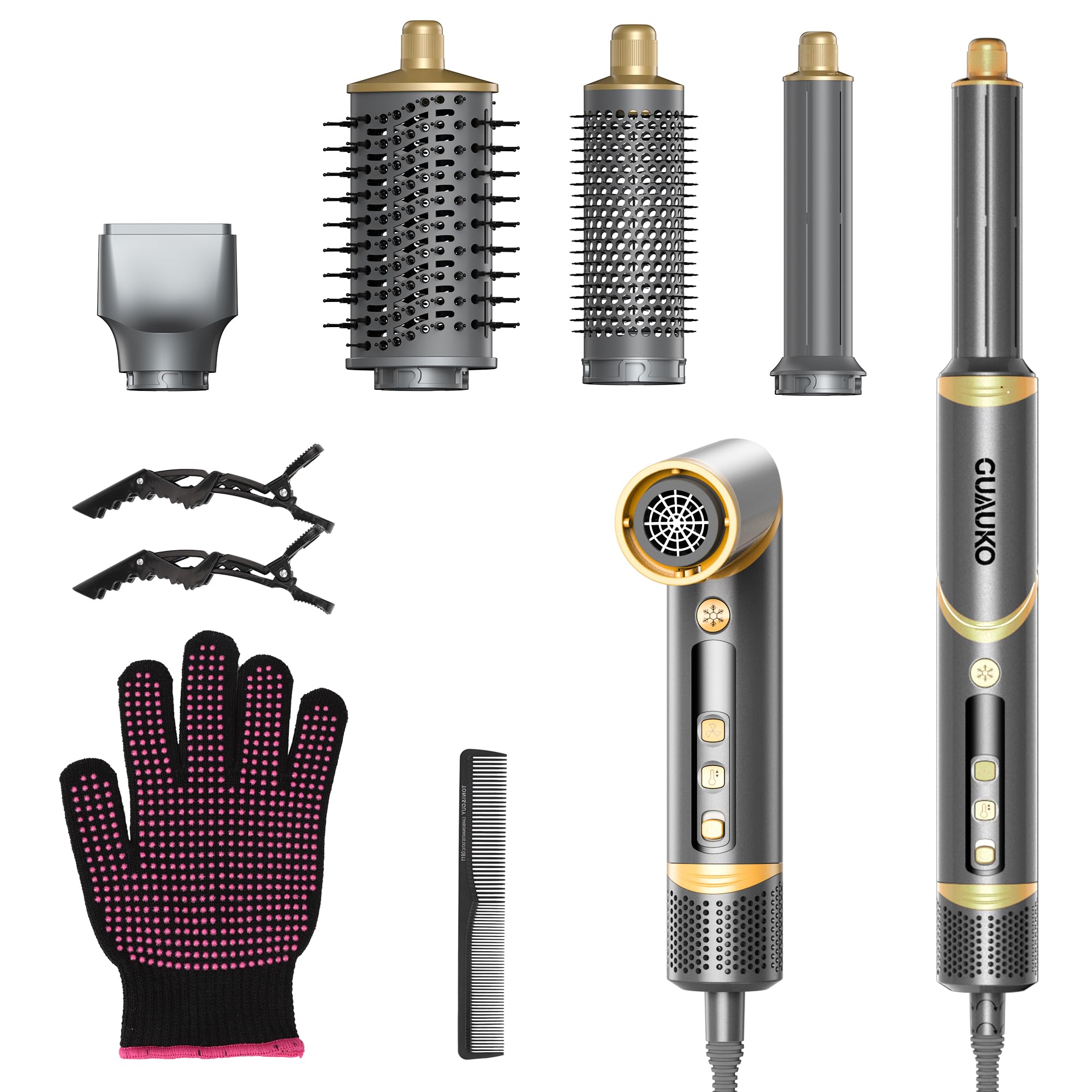 guauko Heat-insulated gloves and clips included for safer styling