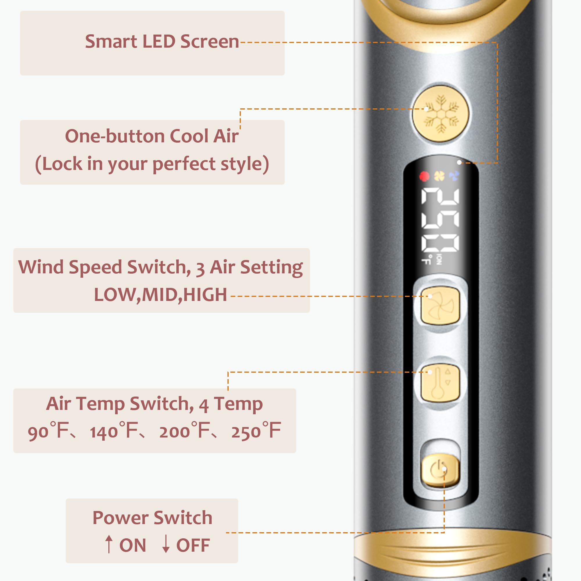 guauko Oval hot air brush delivers fast drying with volume