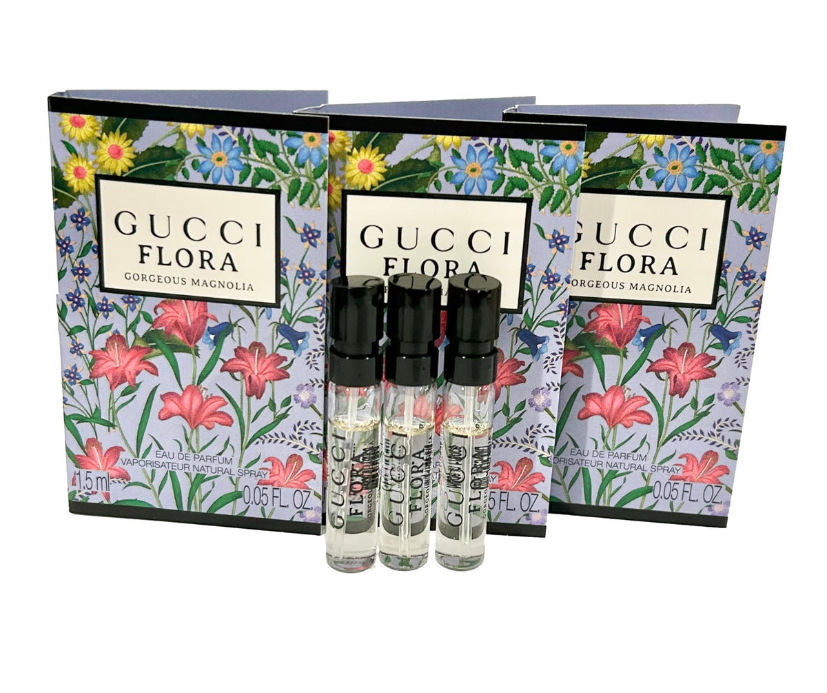 Gucci Flora Gorgeous Magnolia mini spray 1.5 ml for quick refresh.