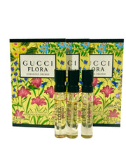 Gucci Flora Gorgeous Orchid set packaging display with compact samples