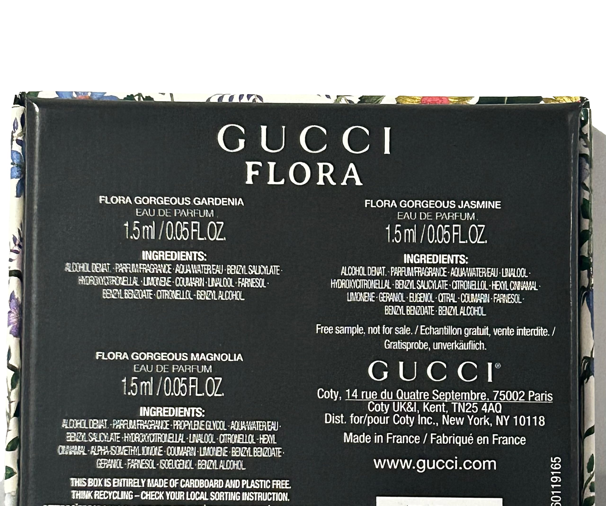 Gucci Flora gift set packaging box with elegant presentation