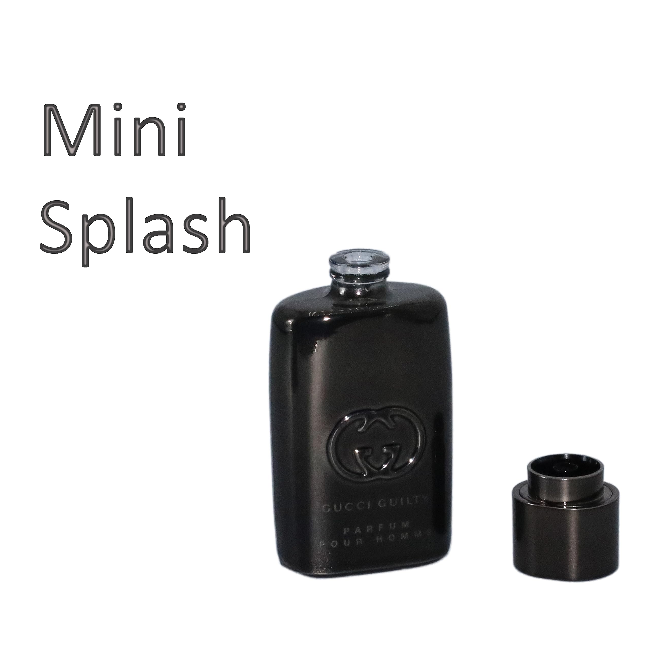 Gucci Guilty for Men mini splash cap and bottle offer a bold evening scent.