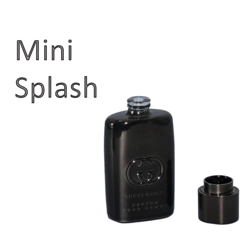 Gucci Guilty for Men mini splash cap and bottle offer a bold evening scent.