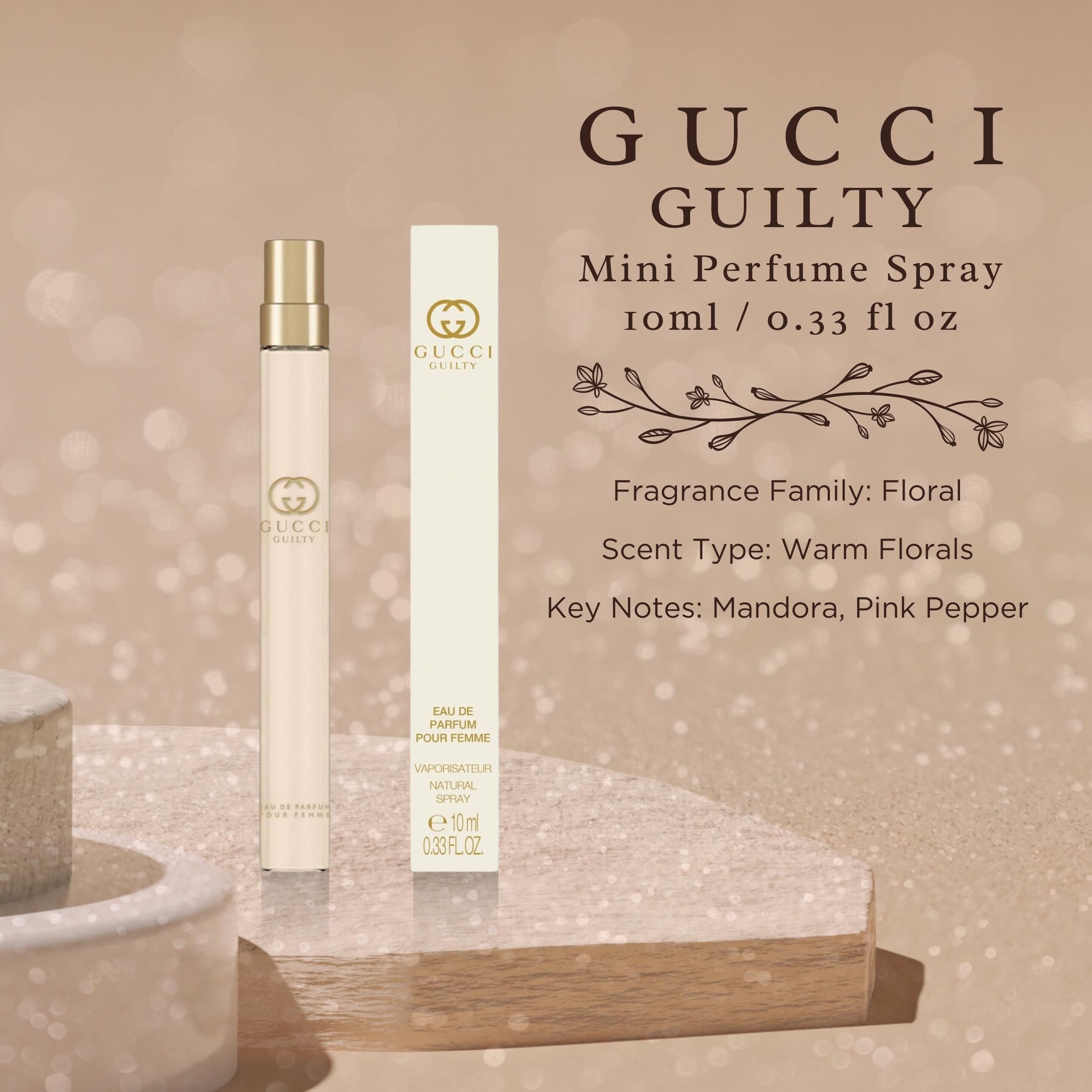Top notes of mandarin and bergamot in Gucci Guilty Pour Femme.
