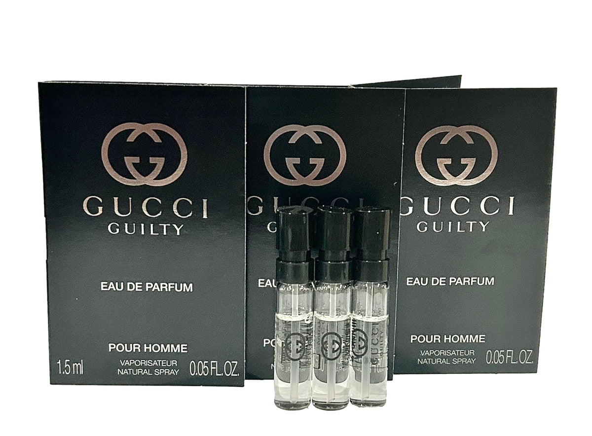 Gucci Guilty three-vial sample set ideal for testing before buying a full bottle.