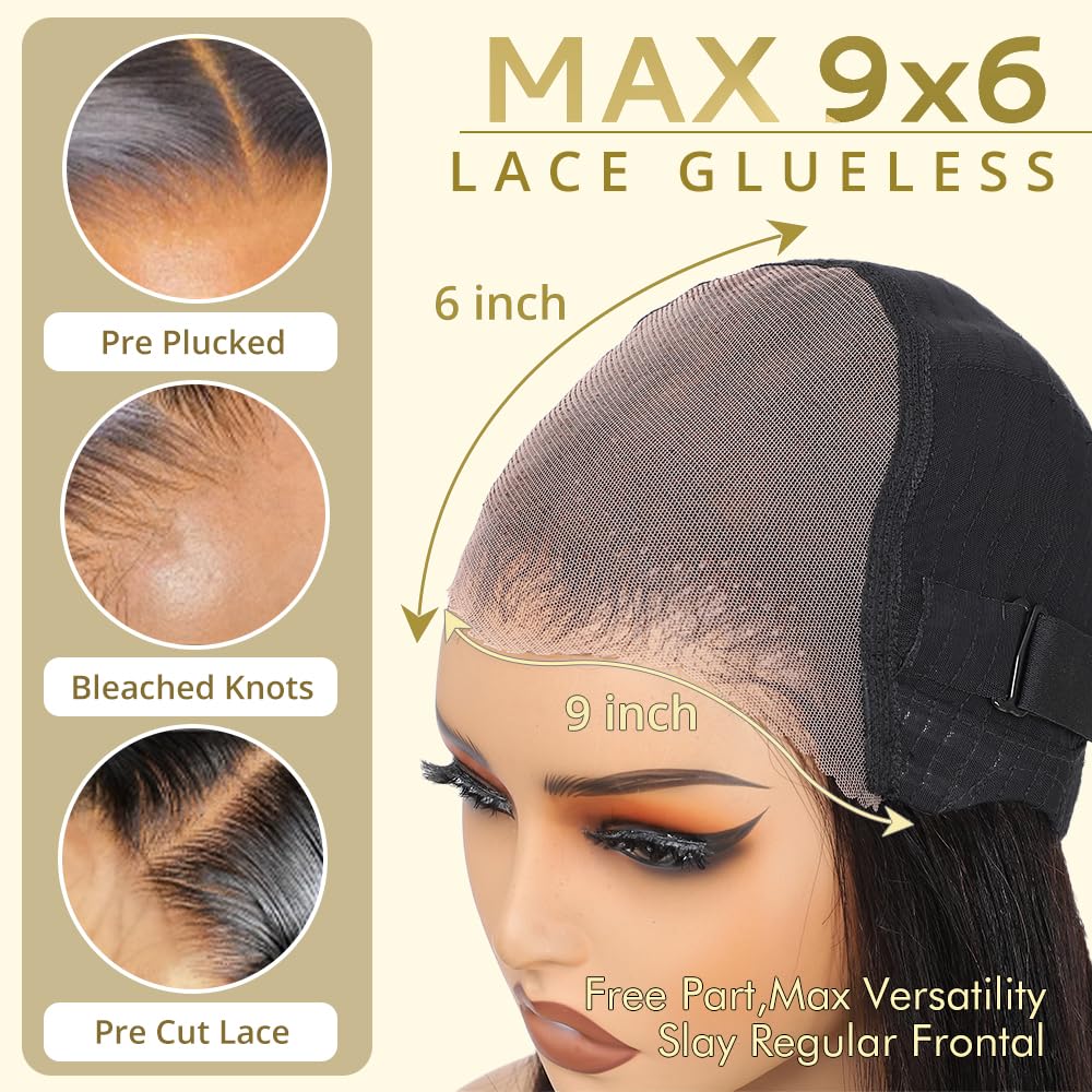 GUDOZO HD lace front wig with glueless cap for seamless blend.