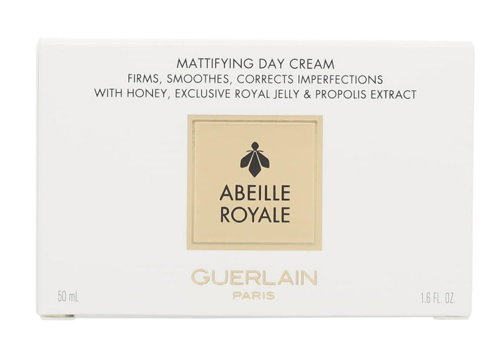 Guerlain Abeille Royale Day Cream application on cheek for a smooth, radiant look.
