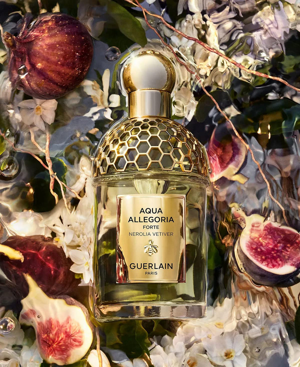 Outer packaging box of Guerlain Aqua Allegoria Forte Nerolia Vetiver communicates sustainability