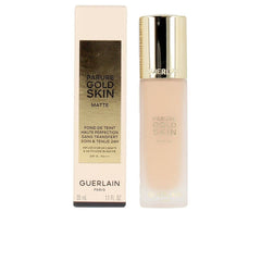 Guerlain Parure Gold foundation bottle offers long-lasting matte finish and shine control.