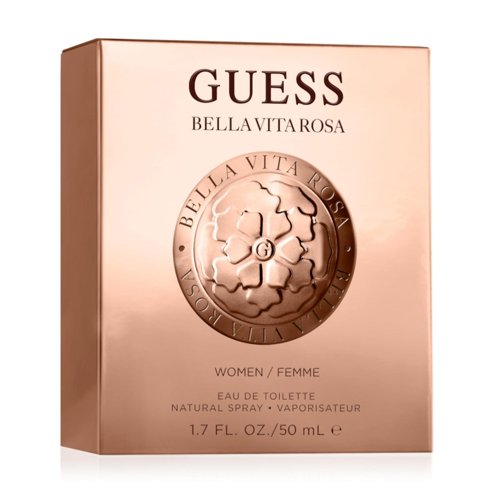 GUESS Bella Vita Rosa close-up of essence blending with moss notes.