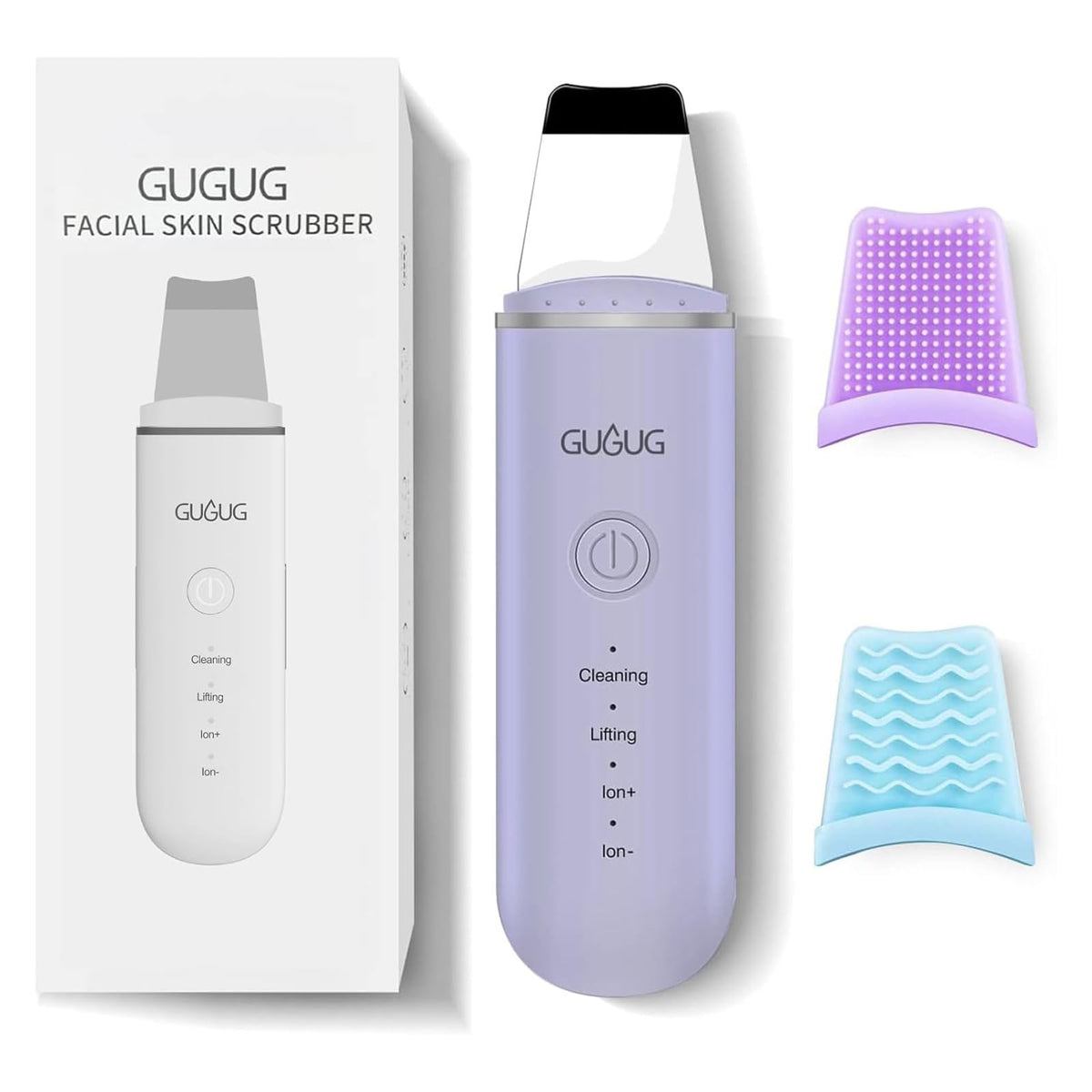 GUGUG Skin Scrubber Face Spatula in purple finish supports gentle cleansing and pore care.