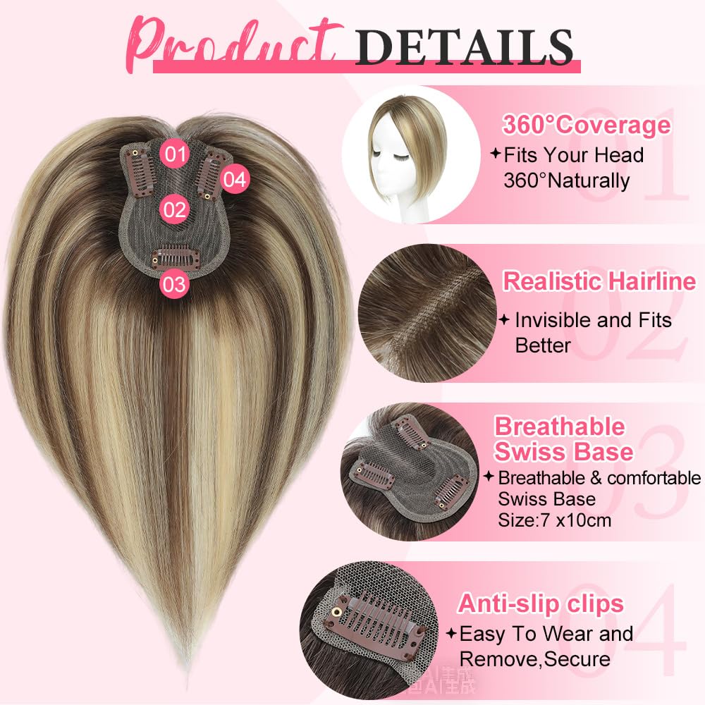 GULALUUK ombre light brown with blonde highlight adds natural dimension.