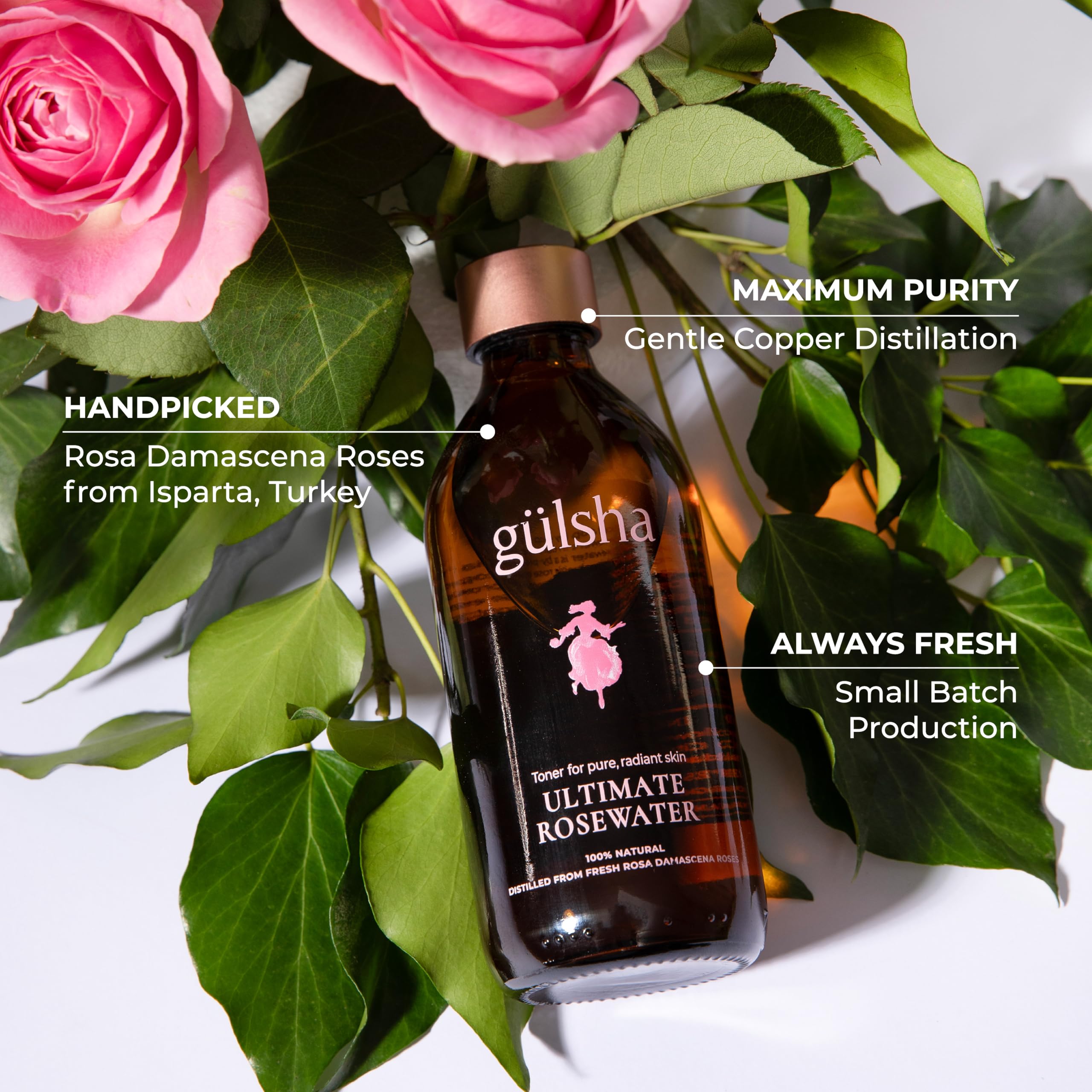 Gülsha Rosewater ingredients highlight vitamins for skin nourishment