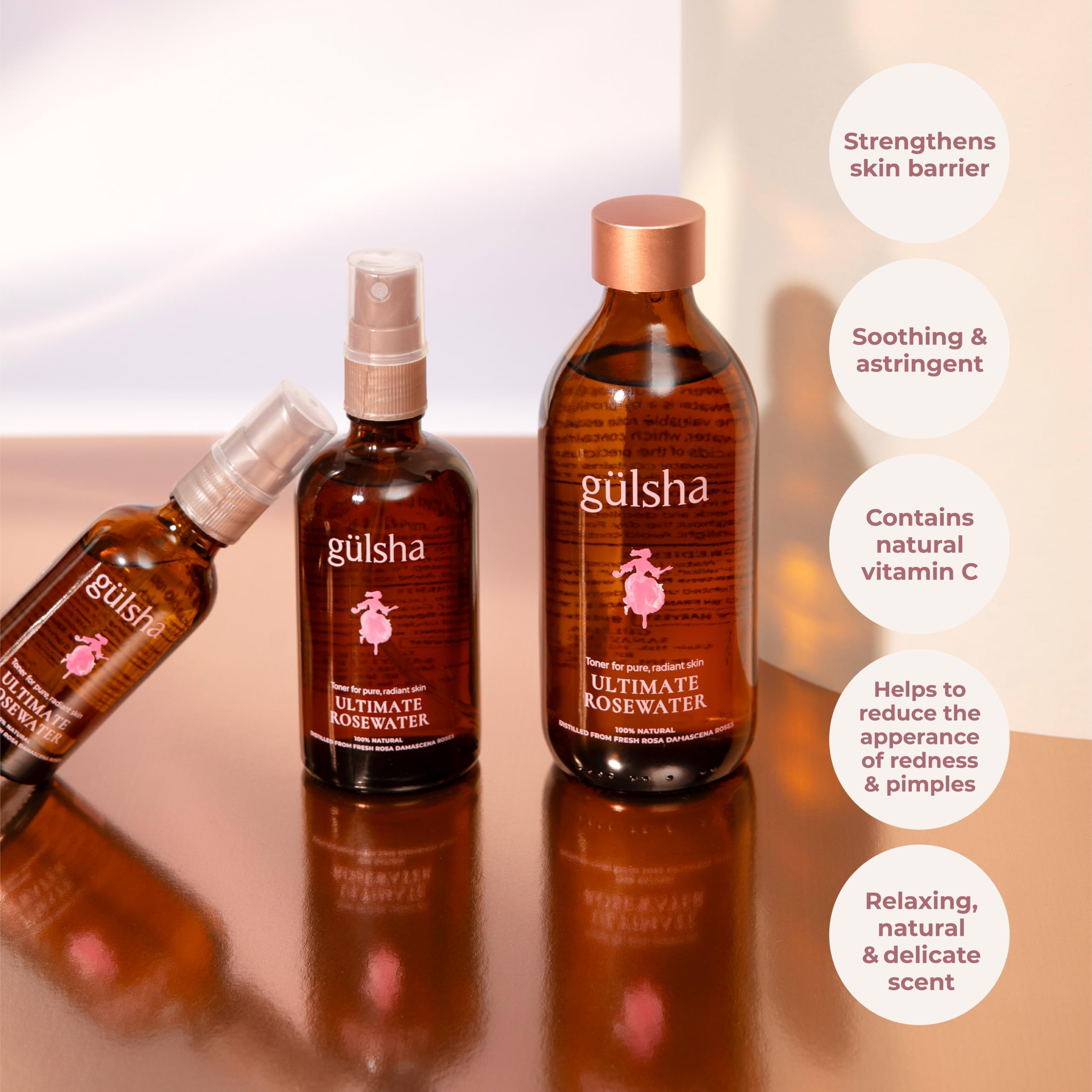 Delicate rose fragrance with gülsha Rosewater for a relaxing routine
