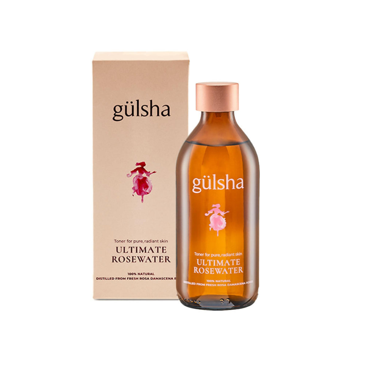 gülsha Ultimate Rosewater bottle ready for a hydrating routine