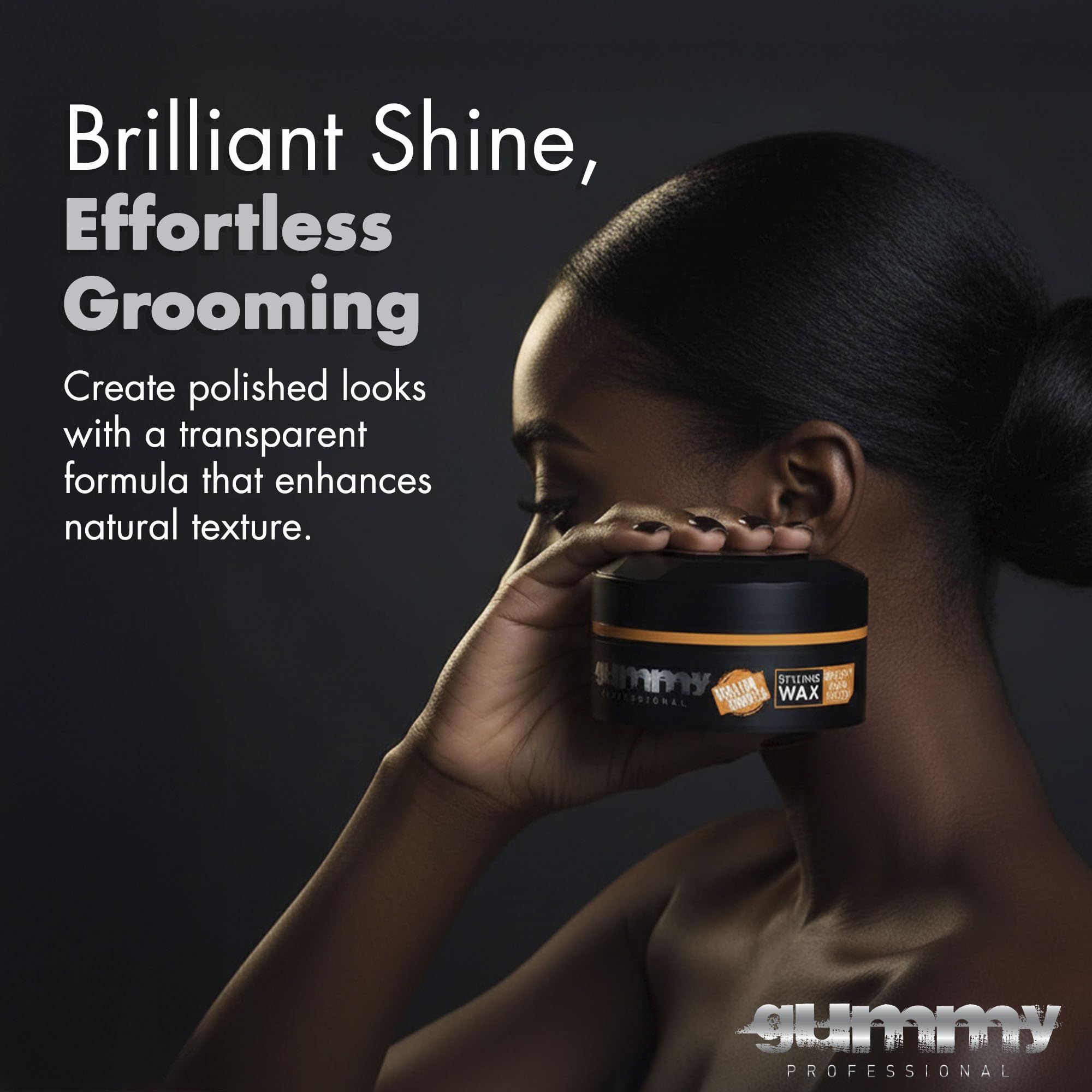 Gummy Bright Max Hold Wax suits all hair types for versatile styling.