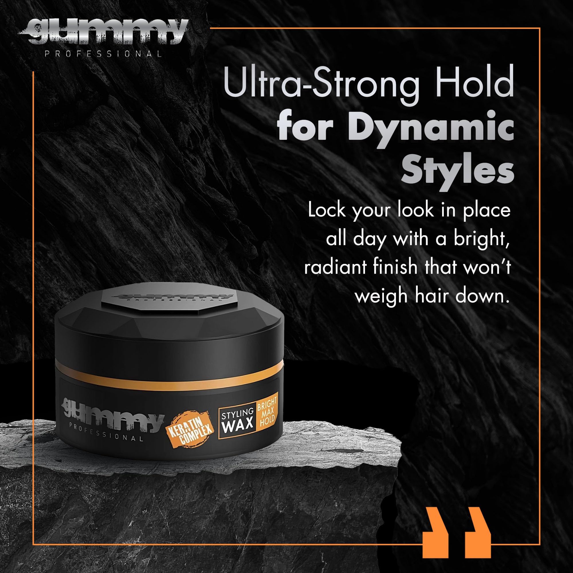 Gummy Bright Max Hold Wax palm-warm step enabling smooth, even application.