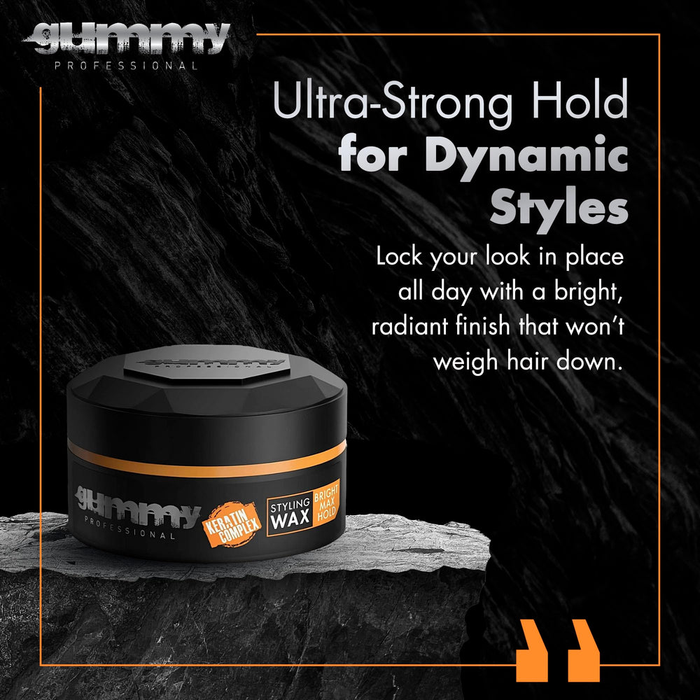 Gummy Bright Max Hold Wax palm-warm step enabling smooth, even application.