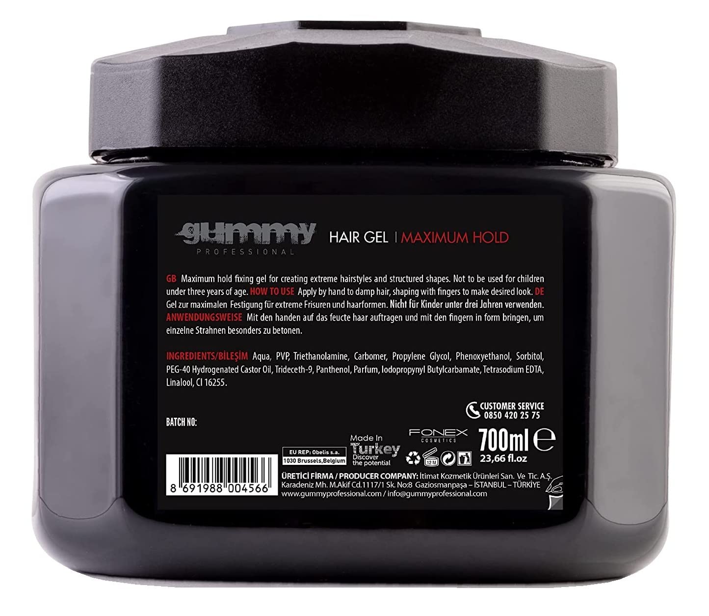 Gummy Hair Gel extreme look pack enables versatile hold for bold looks
