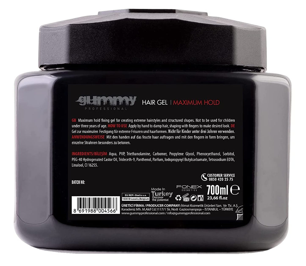 Gummy Hair Gel extreme look pack enables versatile hold for bold looks