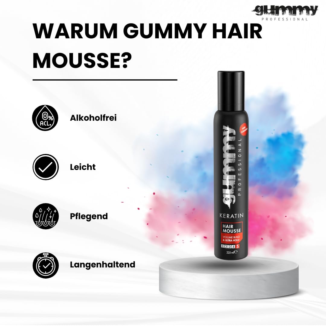 Voluminous waves styled with Gummy Keratin mousse