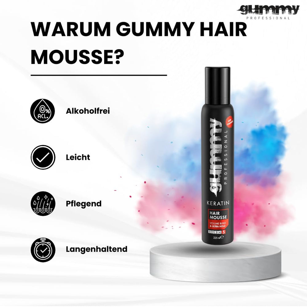 Voluminous waves styled with Gummy Keratin mousse