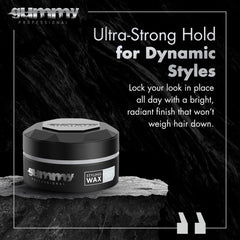 Gummy medium-hold wax close-up shows creamy texture for flexible styling.