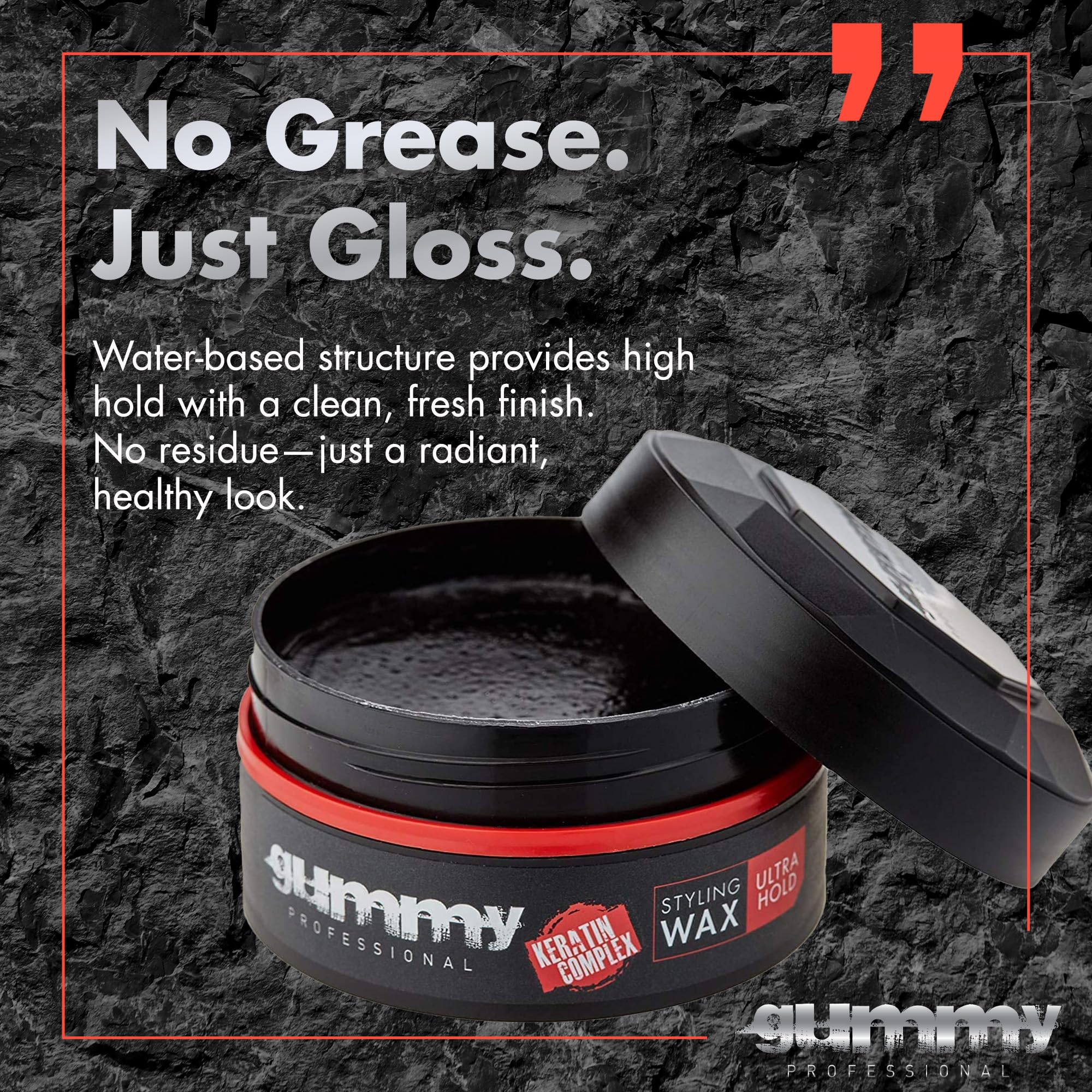 Gummy Professional moisturizing action shows hydration without residue or buildup.