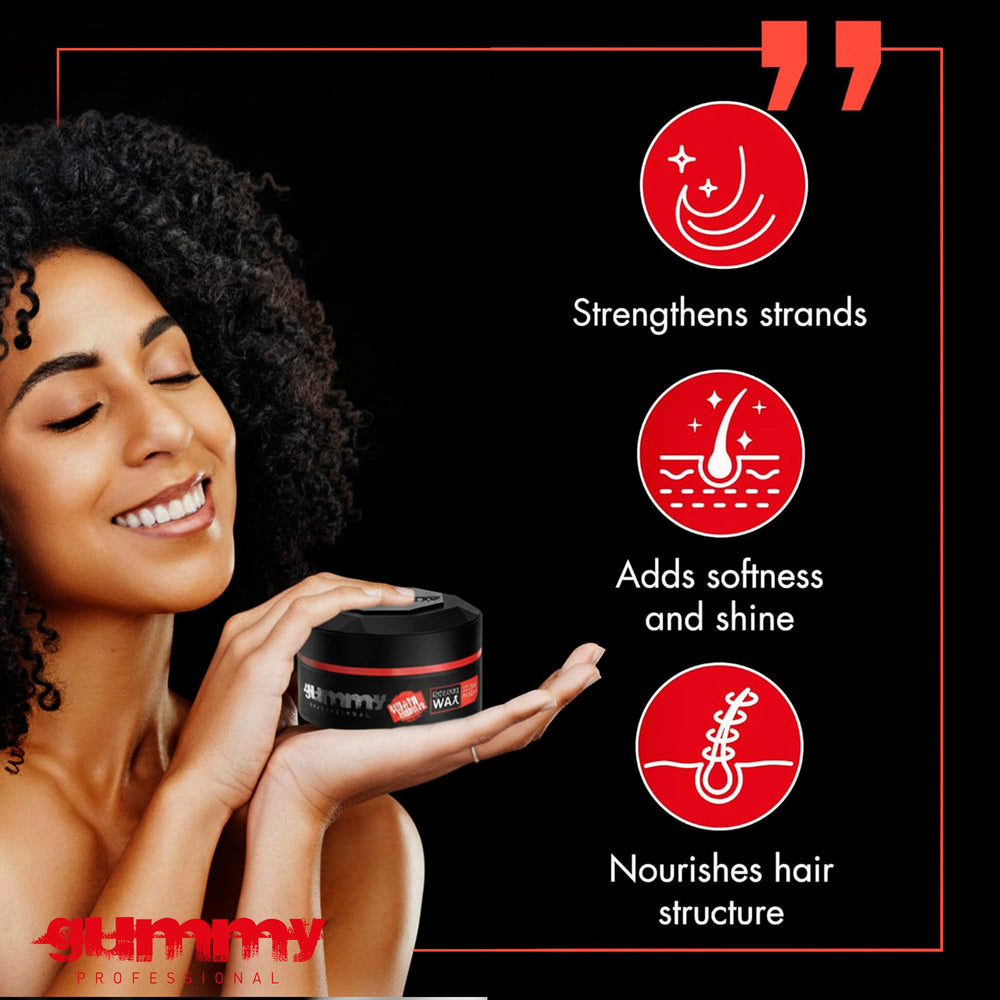 Gummy Professional styled hair reveals barbershop texture and natural finish.