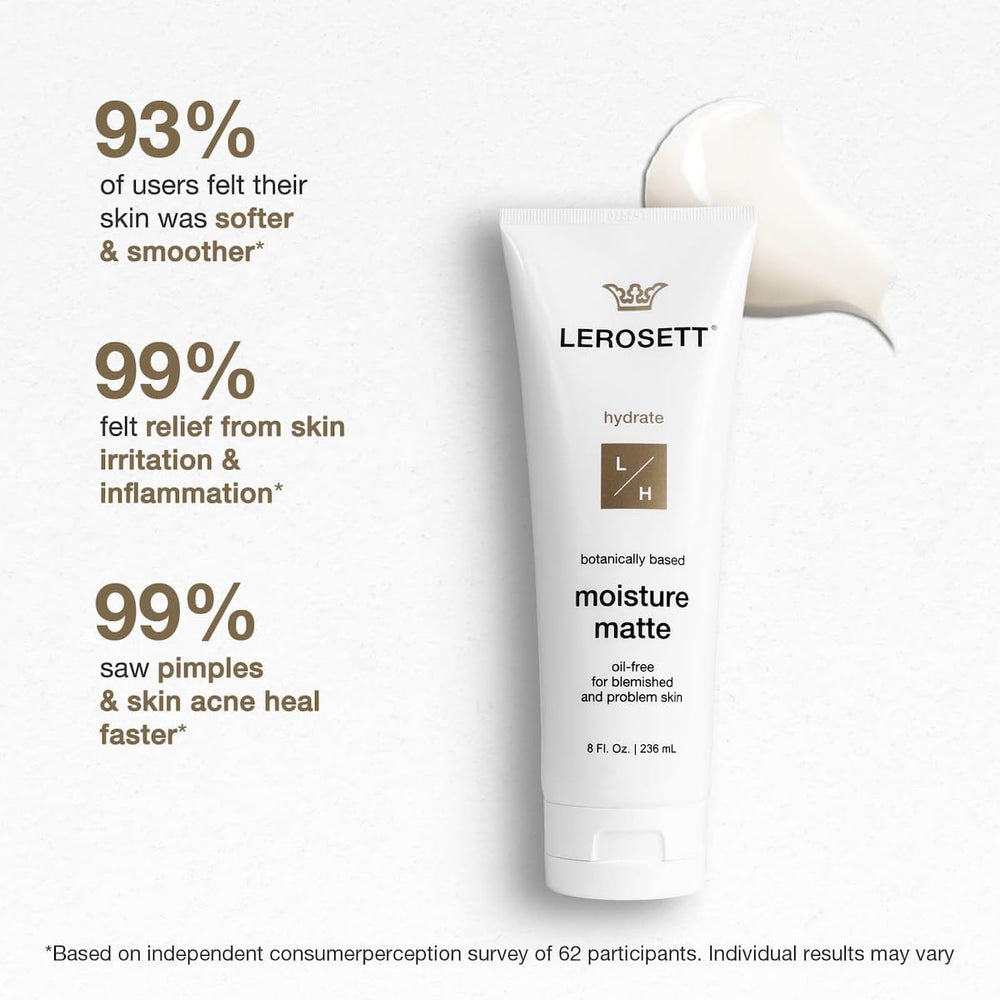 LEROSETT texture demonstrates quick absorption with a non-greasy finish.