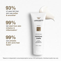 LEROSETT texture demonstrates quick absorption with a non-greasy finish.