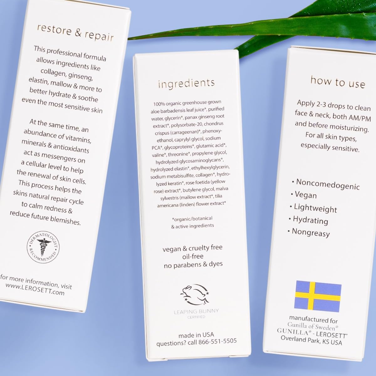 Smoothing complexion with plant-based care for blemishes.