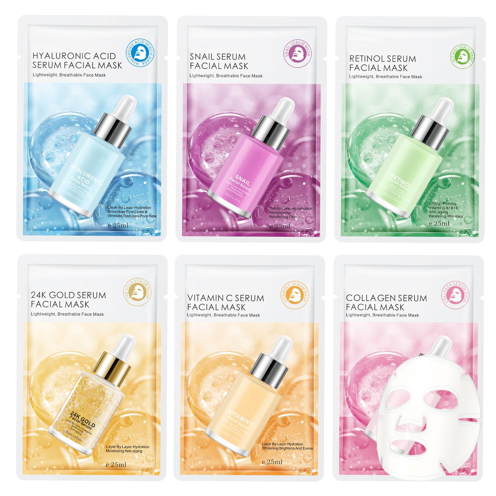 GUOYAOLIFU 24K Gold serum sheet mask for radiant hydration and glow
