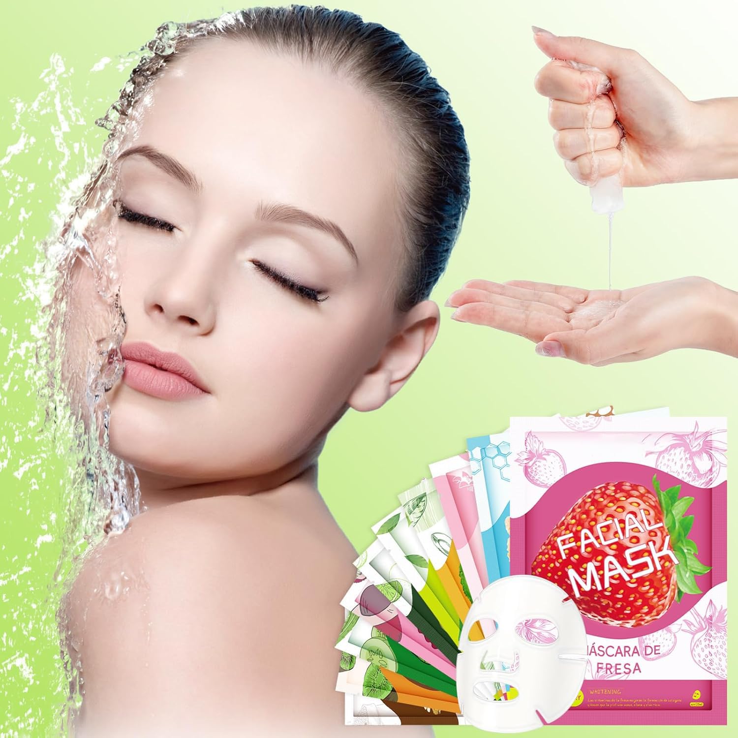 GUOYAOLIFU brightening essence mask for refreshed complexion.