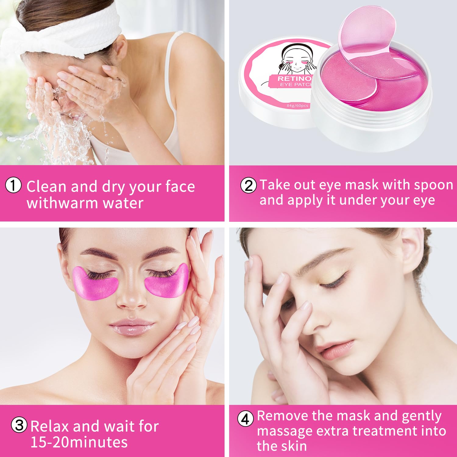 Easy application of GUOYAOLIFU eye patches for daily self-care.
