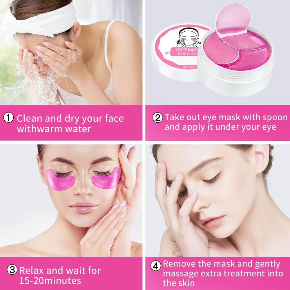 Easy application of GUOYAOLIFU eye patches for daily self-care.