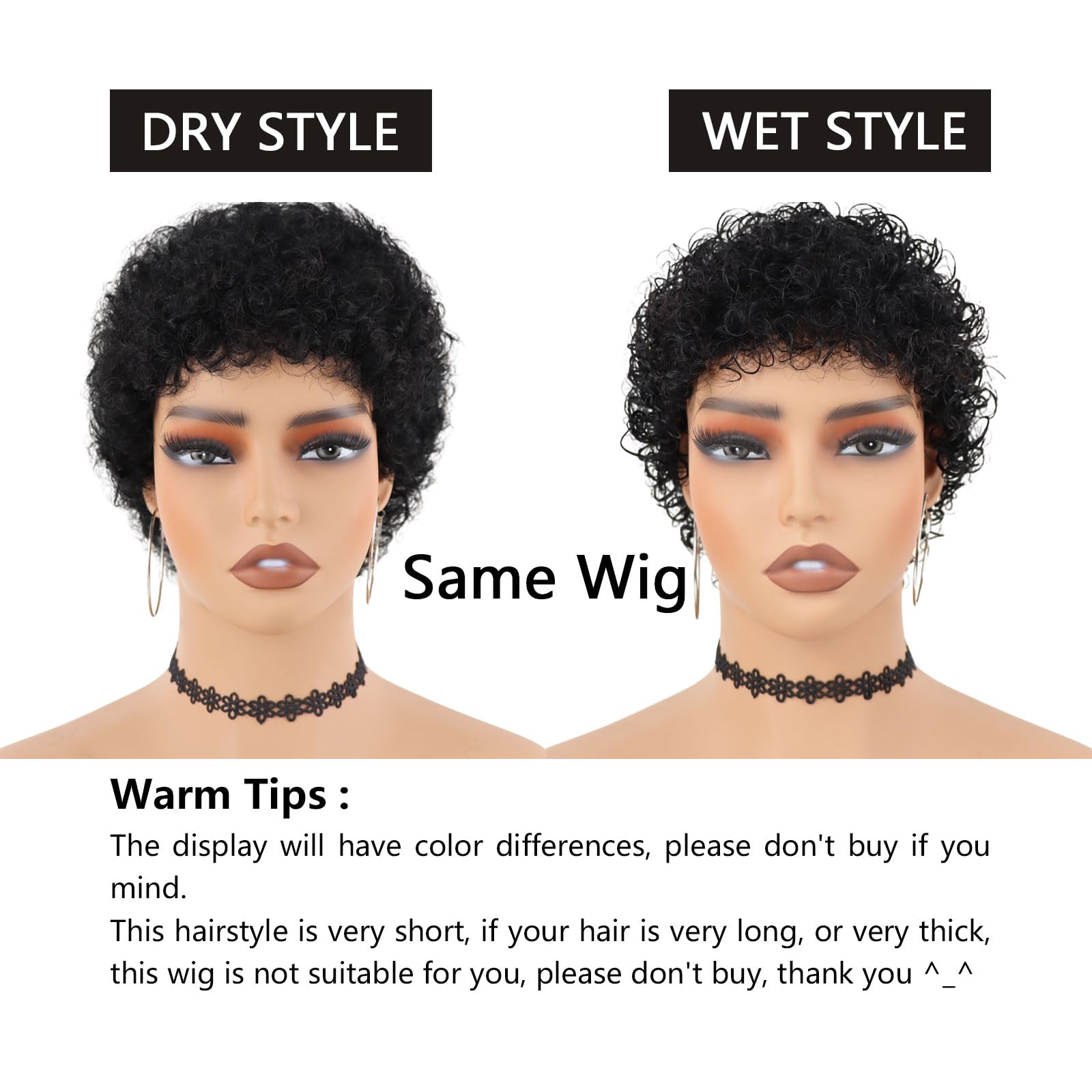 Guree Hair wig cap and adjustment straps show secure comfortable fit.